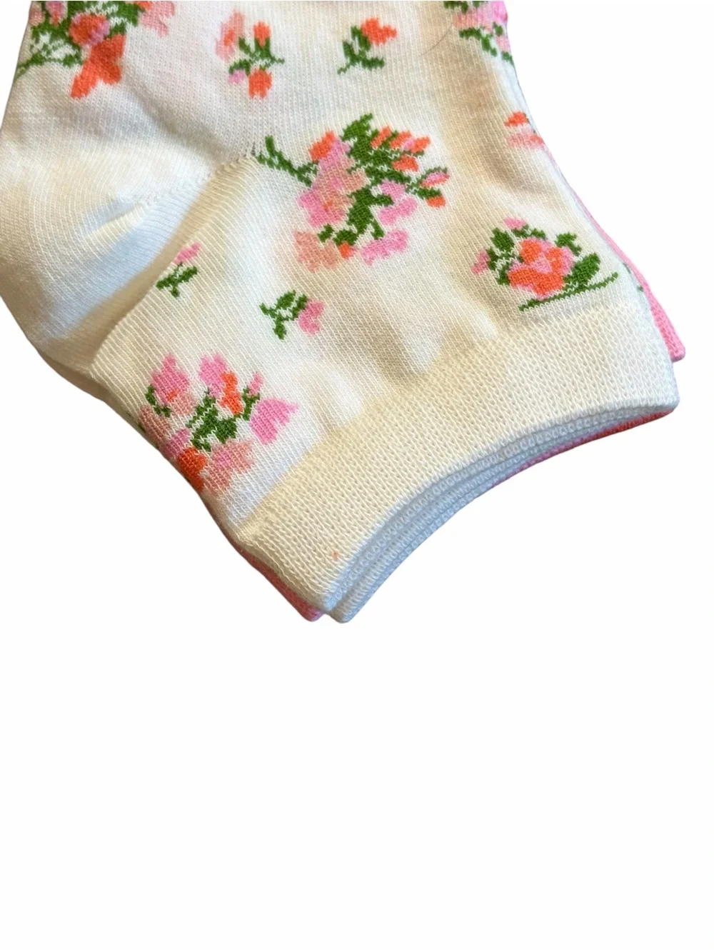 Kate Spade Pink & Coral Floral Cottagecore Quarter Socks Head Over Heels 3 Pack